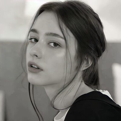Bild markiert mit: Black and White, Brunette, Dasha Taran, Close-up, Cute, Eyes, Face, Russian, Safe for work