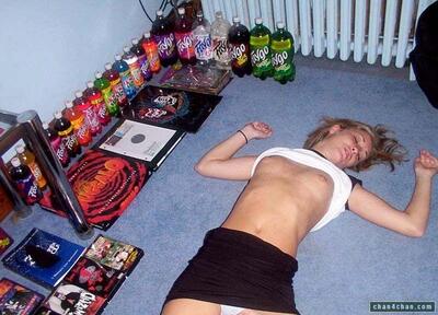 Blonde, Skinny, Small Tits, Tummy, Drunk
