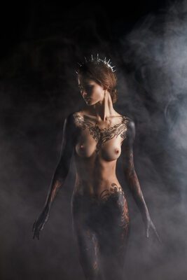 Bild markiert mit: Skinny, Brunette, Igor Kuprianow, Irina Telicheva - Ирина Теличева, Russian, Art, Body painting, Cute, Small Tits, Tummy